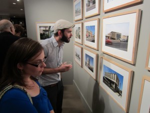 Ben Leech from the Preservation Alliance for Greater Philadelphia and Jill Hall from Delaware County Planning dept. at the opening reception for Uncommon Modern