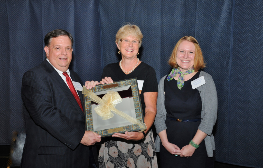 Pictured left to right:  Dr. William V. Lewis, Jr., PHMC Commissioner; Andrea L. MacDonald, PHMC; and Jean H. Cutler.