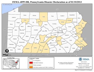 FEMA Disaster Areas Map
