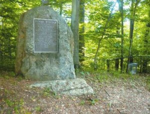 Indian Hannah monument in its original location along the now abandoned Rt. 52.