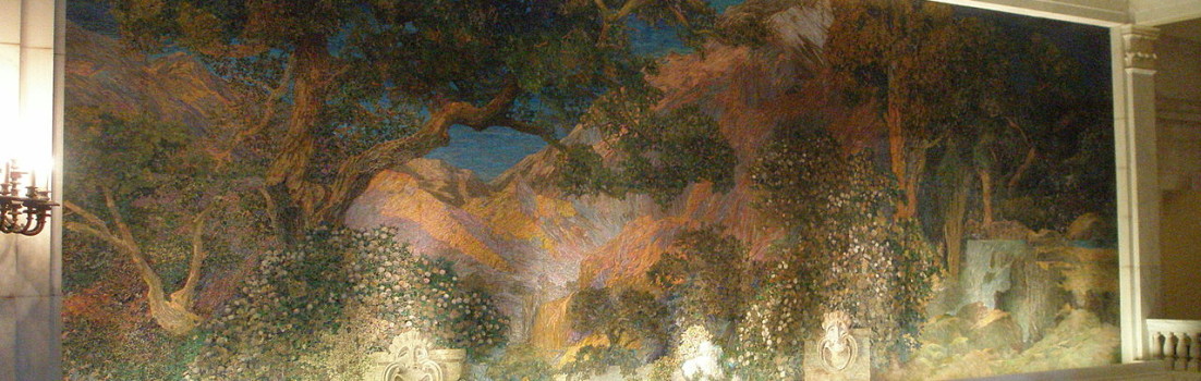 The Dream Garden mosaic by Maxfield Parrish and Louis Comfort Tiffany. Photo by Bruce Andersen used under the Creative Commons license.