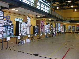 The exhibit hall at the 2015 National History Day in Pennsylvania competition at Millersville University.