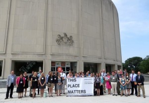 Conference goers gathered on the Plaza for this great photo.  Image courtesy of Preservation Pennsylvania.
