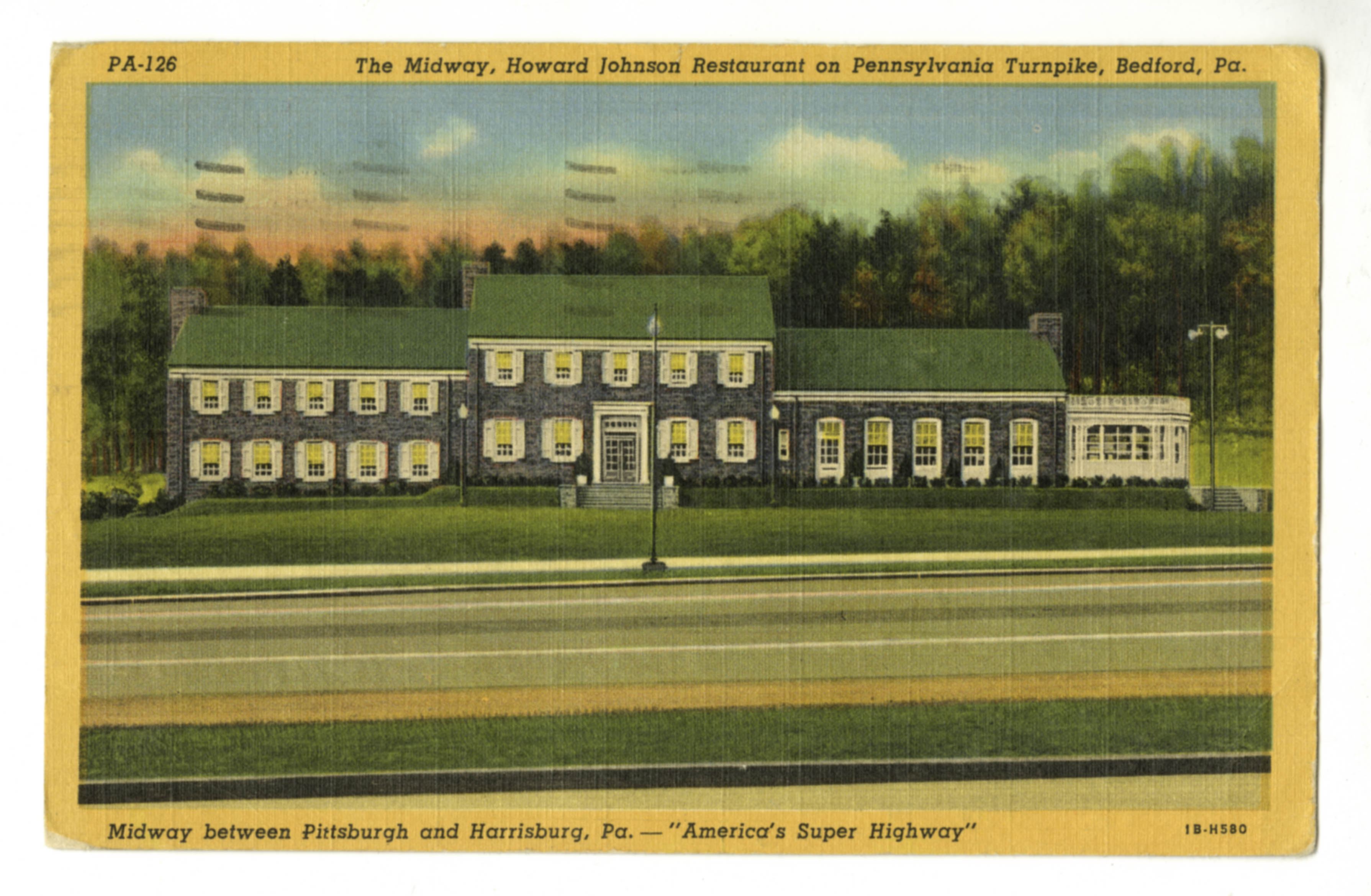 The South Midway plaza near Bedford, PA. Image credit: State Museum of Pennsylvania.