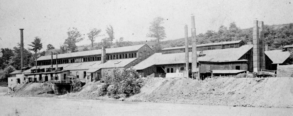 An early 20th century photograph of the Harrisburg Nail Works after the factory had been abandoned. Used by Permission of the East Pennsboro Historical Society. 