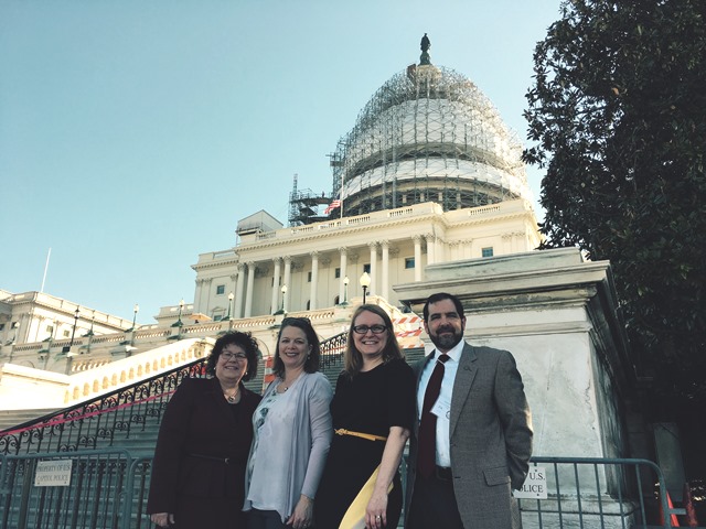 (from left) Mindy Crawford, Shelby Splain, me, and Scott Doyle took a minute to get a photo in front of the Capitol, currently undergoing a large restoration project on the iconic dome.