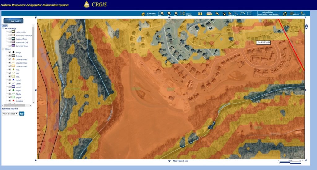 Screenshot of CRGIS Pre-Contact PRedictive Model layers