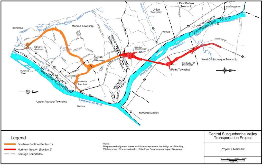 Map showing the location of the proposed route along and across the Susquehanna. Image from original post.