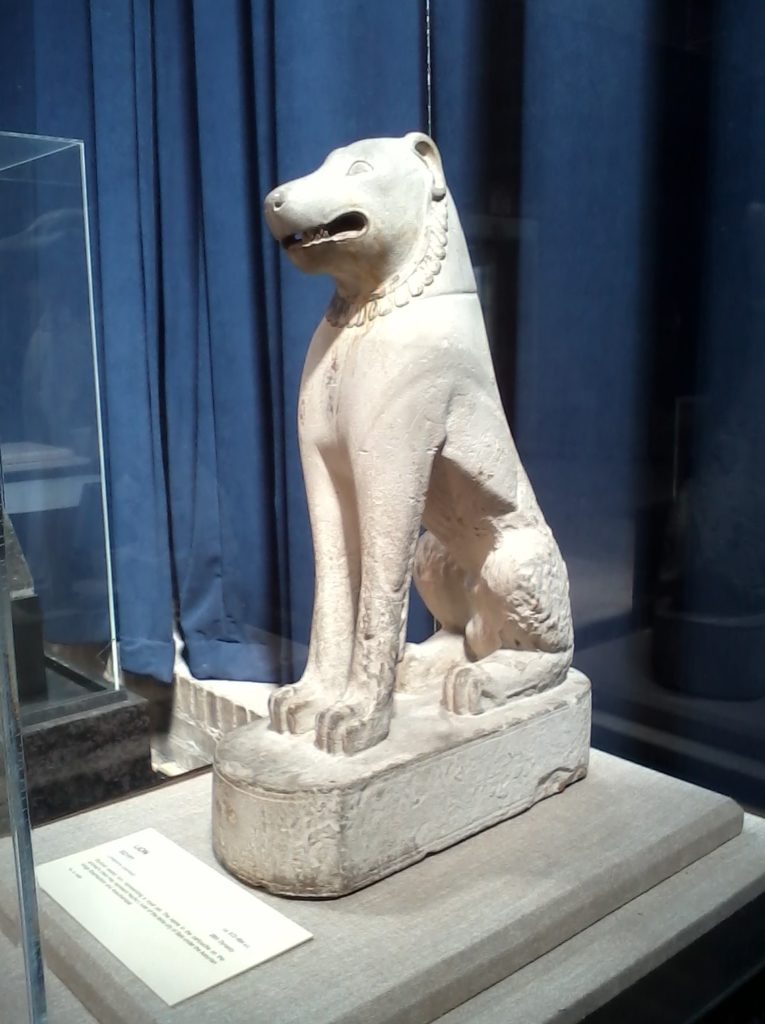 Egyptian dog statue.