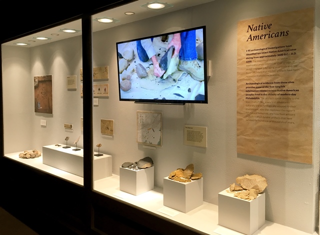 Wheaton's display of Native American artifacts.