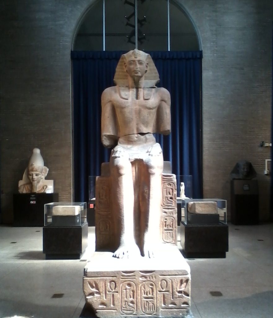 Seated statue of Ramesses II, Temple of Harsaphes, Late Middle Kingdom, Egypt.