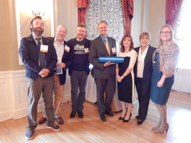 PA SHPO 2016 Community Initiative Award recipients (from left to right: Brad Maule, Conor Corcoran, Peter Woodall, Kendall Pelling, Anita Dolan, Sherri Geary, and Andrea MacDonald)
