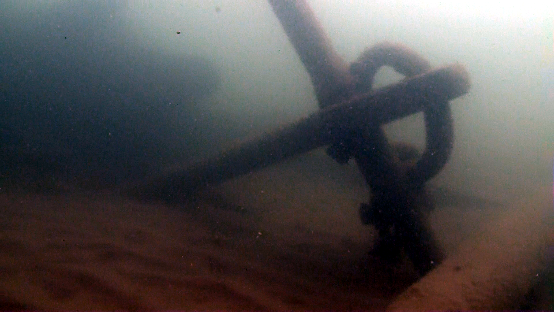 This underwater photo captures the anchor of a ship that wrecked in Lake Erie. Image courtesy of PASST.