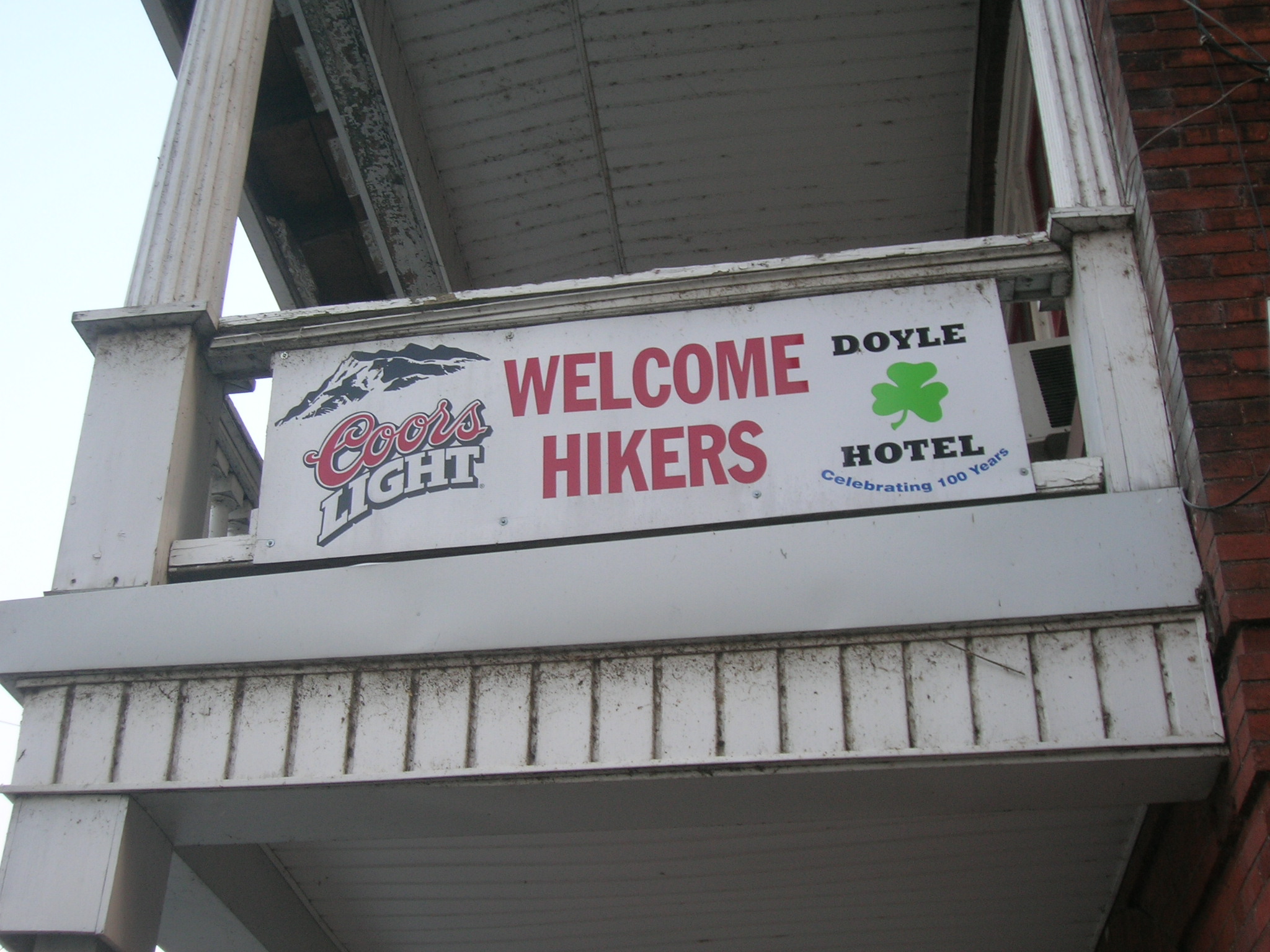 Hotel porch sign