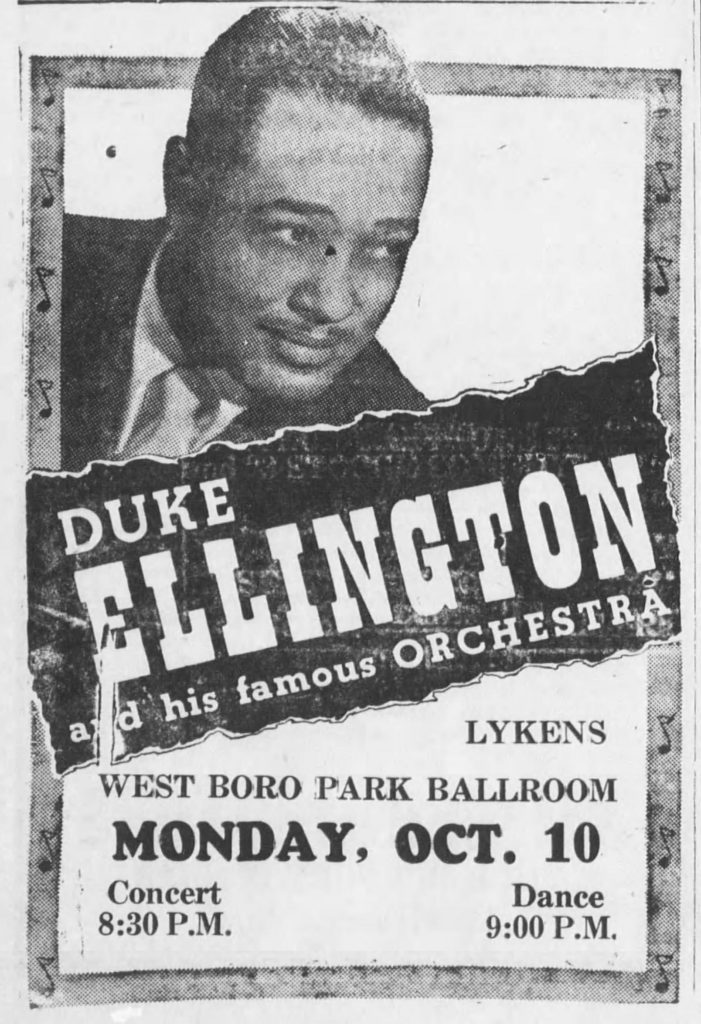 Black and white advertisement showing an African American man.