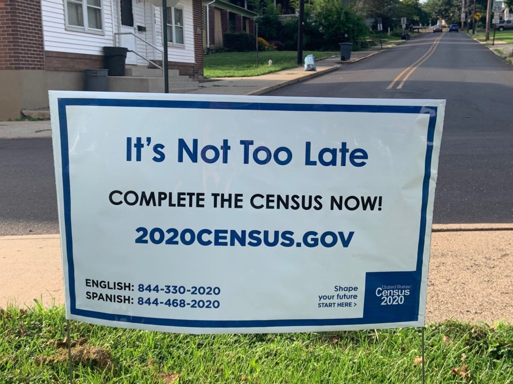 Yard sign for 2020 Census