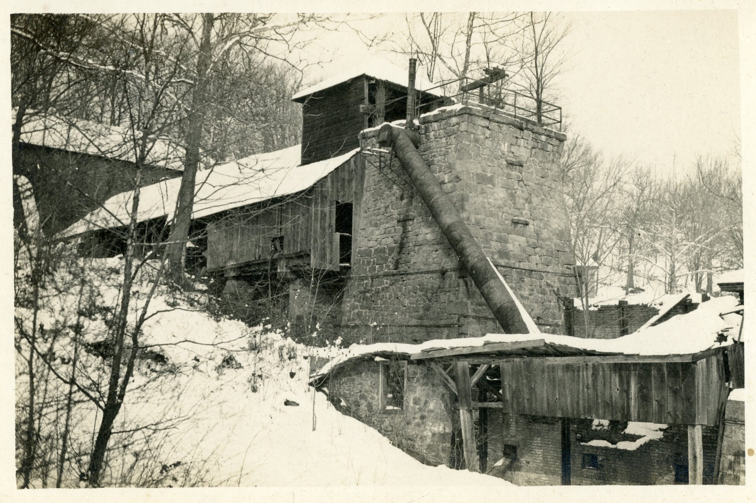 Furnace building in the winter.