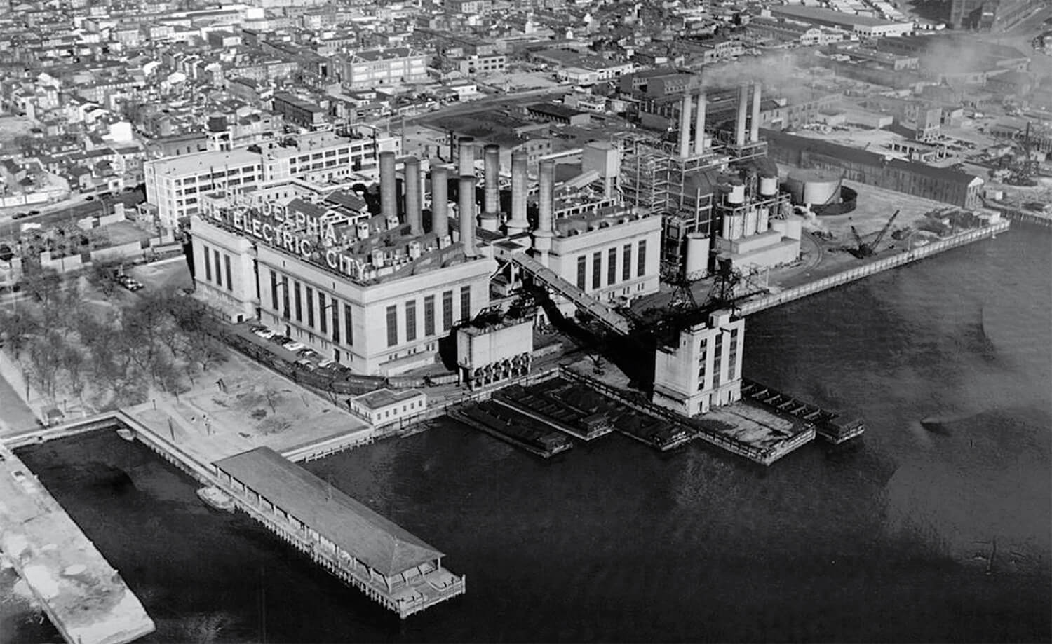 Photograph of large industrial plant from the air.