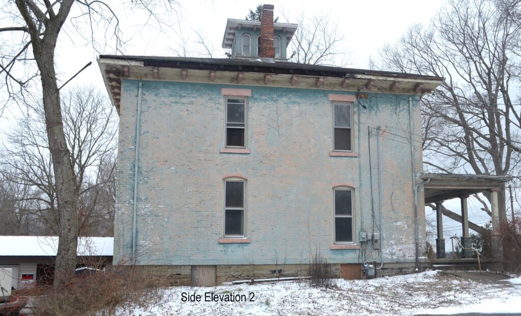 Two story brick house.