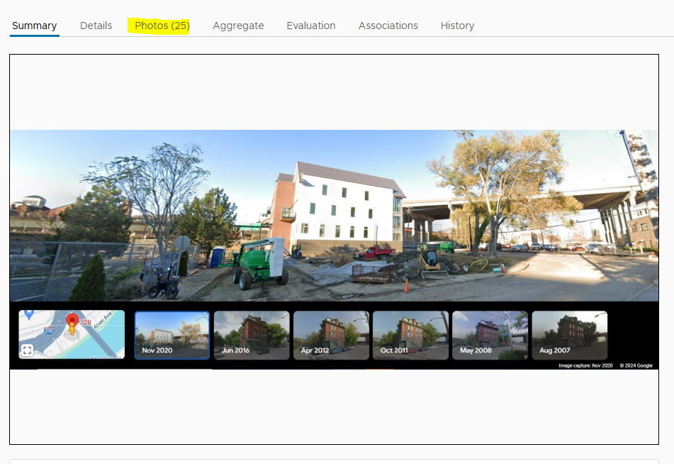 One photo above a strip of thumbnail photos.