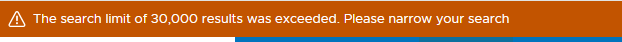 Orange warning banner.