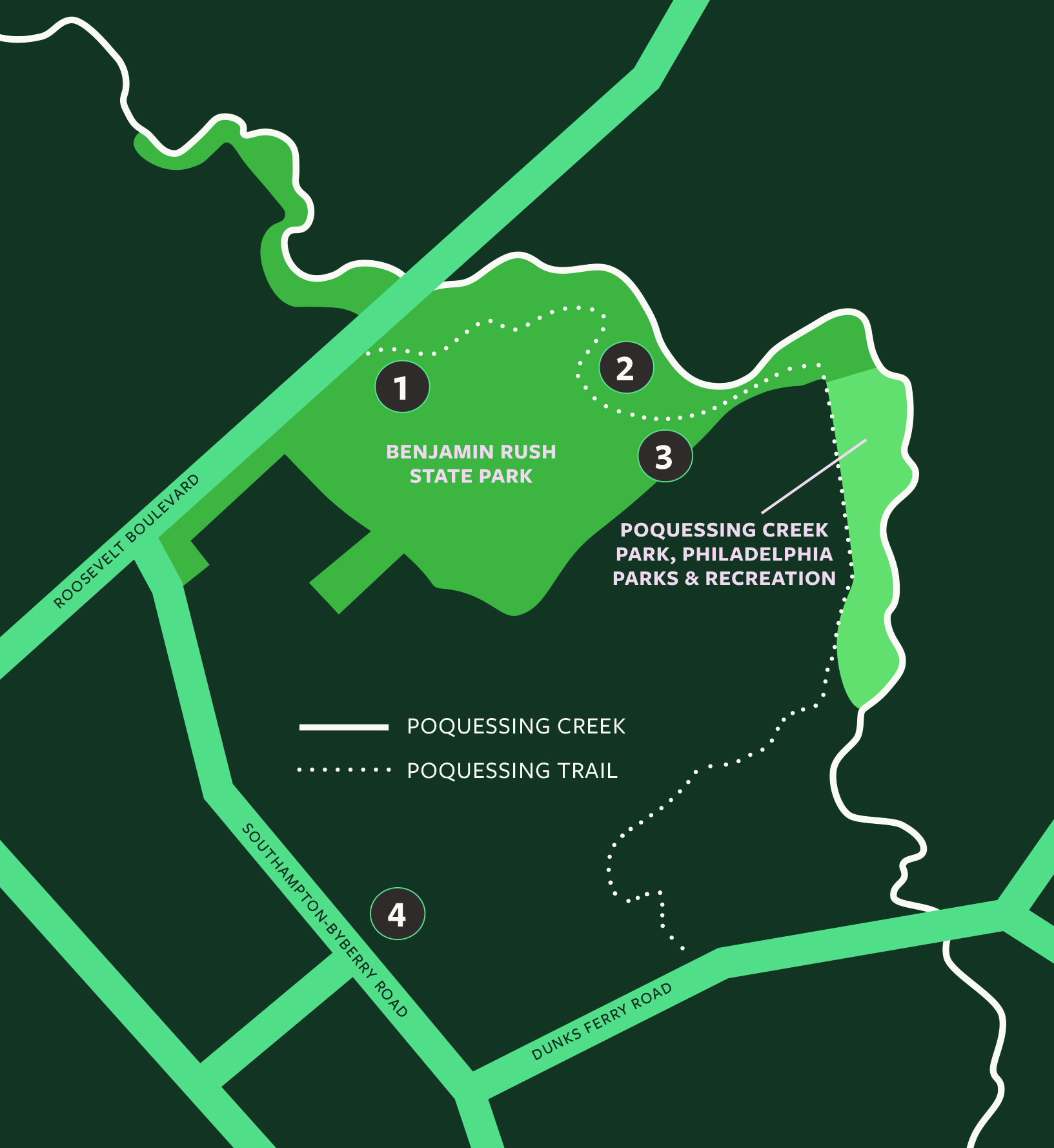 Line drawn map.